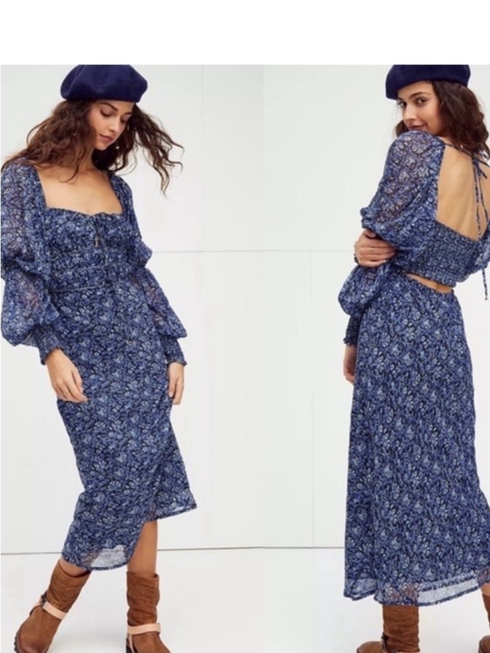 NWT Free people size L Aglow smocked midi dress
